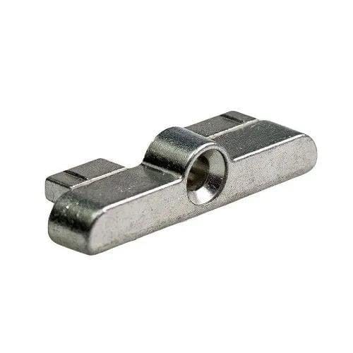Zamak (sink ərintisi) eksentrik sürgü dili — pəncərə furniturası detalı